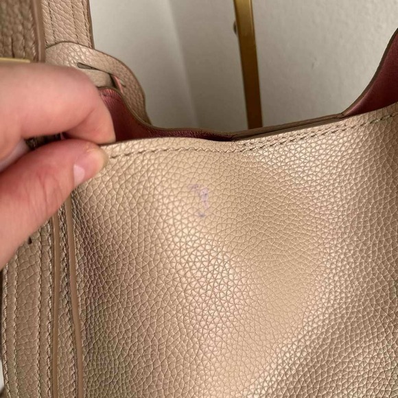 Marc Jacobs The Director Tote Shoulder Bag Leather Beige Pink - Picture 4 of 16